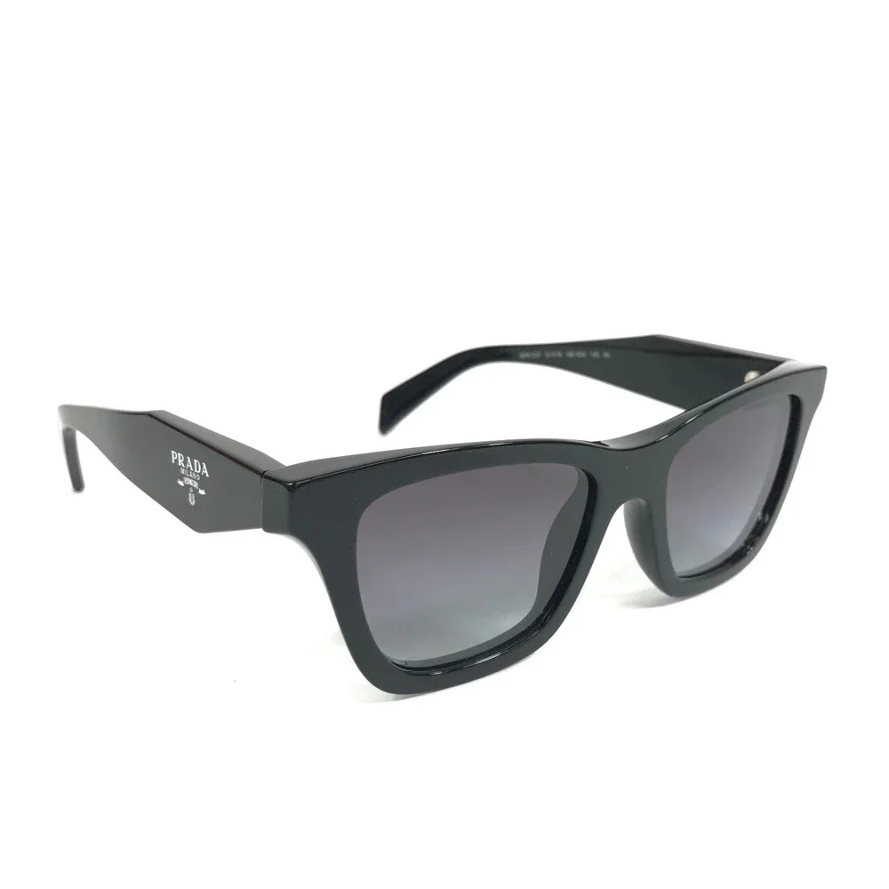 Prada Sunglasses SPRC07 16K-90A Polished Black Frames with Gradient Gray Lenses